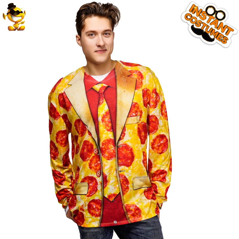 Halloween Cosplay Men Food 3D Printing Pizza Suit Delicious Long Sleeve Shirt Costume Adult Funny Party
Halloween Cosplay Men Food 3D Printing Pizza Suit Delicious Long Sleeve Shirt Costume Adult Funny Party