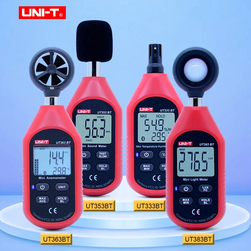 

UNI-T UT333BT UT353BT UT363BT UT383BT Digital humidity meter Mini Anemometer light meter LUX Digital sound meter