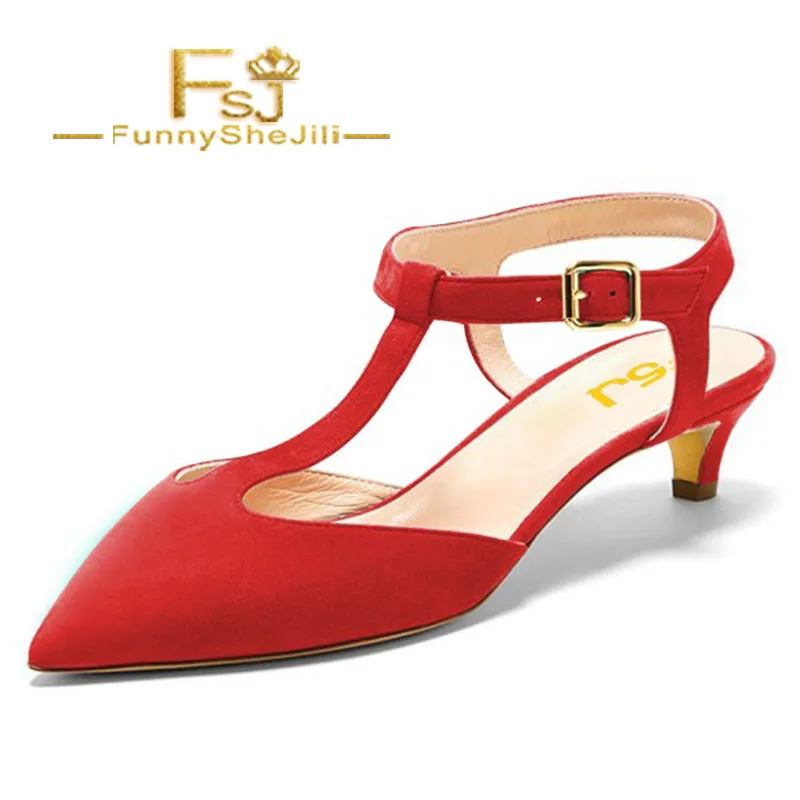 Red T Strap Heels Pointy Toe Slingback Kitten Heel Pumps Spring Autumn Attractive Incomparable Generous Fashion FSJ Elegant
Red T Strap Heels Pointy Toe Slingback Kitten Heel Pumps Spring Autumn Attractive Incomparable Generous Fashion FSJ Elegant