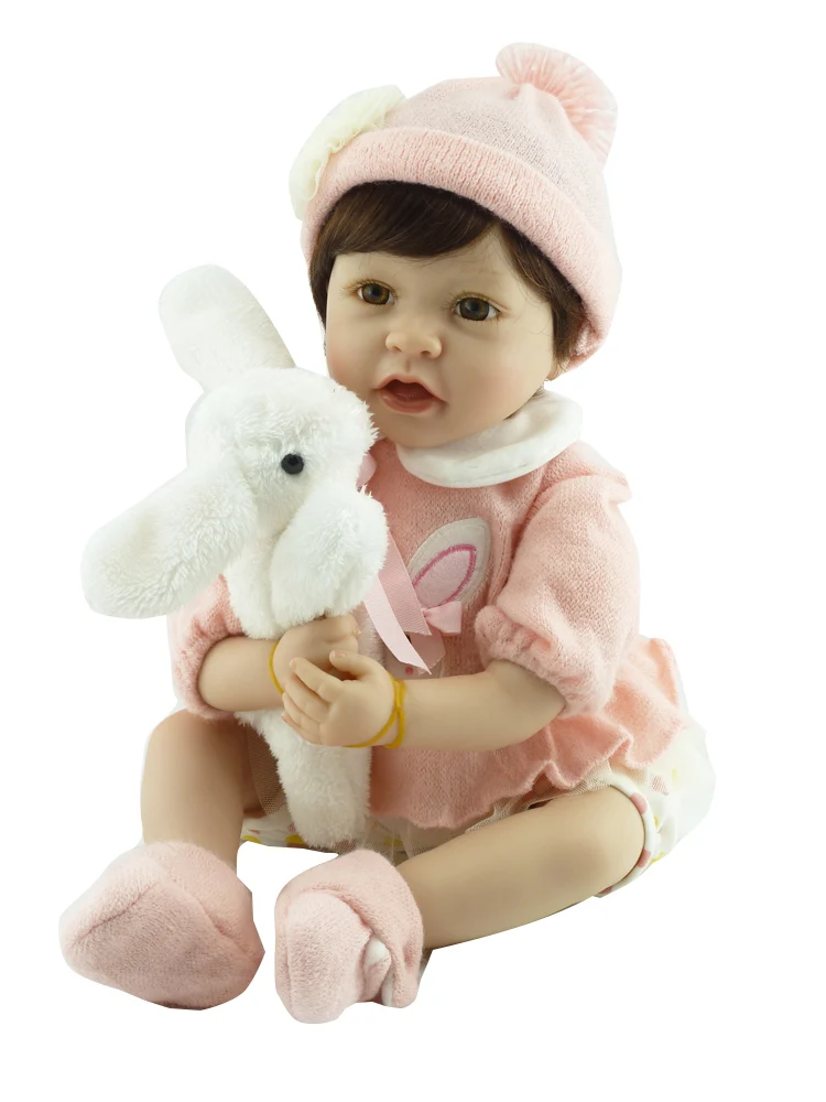 New arrival 22'inch 56cm lifelike newborn baby girl with lovely Rabbit set best child gift Brinquedos silicone reborn baby dolls
New arrival 22'inch 56cm lifelike newborn baby girl with lovely Rabbit set best child gift Brinquedos silicone reborn baby dolls