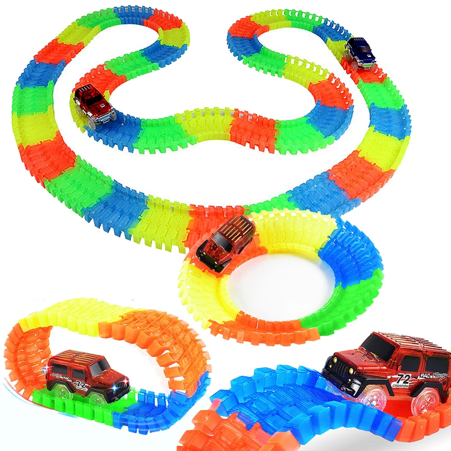 Slot DIY Flex Glowing Electric Race Track LED Light Up Racing Car Funny Bricks Flex Rail Car Vehicles Educational Toys For Kids
Slot DIY Flex Glowing Electric Race Track LED Light Up Racing Car Funny Bricks Flex Rail Car Vehicles Educational Toys For Kids