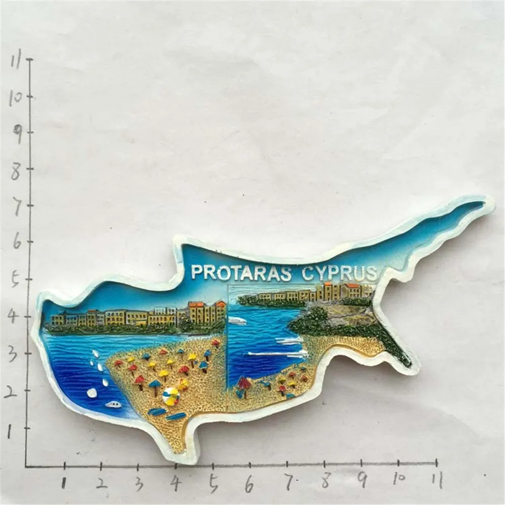 

Mediterranean Travel Souvenir Fridge Magnetic Stickers Cyprus Map of the Tourist Fridge Magnets