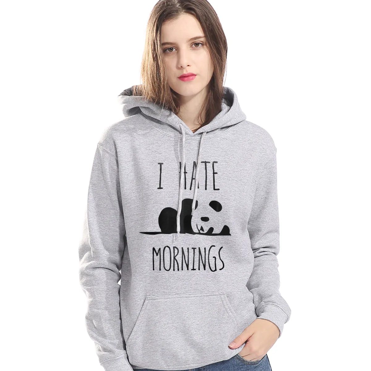 Свитшот I HATE MORNING с забавным сном свитшот изображением панды новинка 2019 осенняя