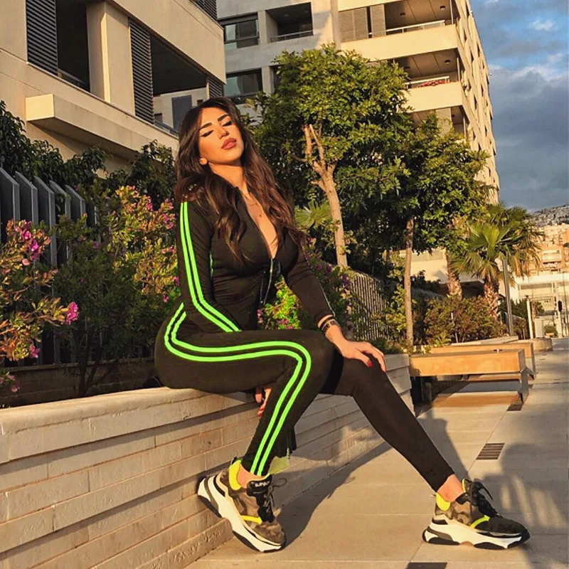 Side Striped Fitness Rompers Womens Jumpsuit Sporty Long Sleeve Active Wear Black Sexy Autumn Winter Jumpsuits Long
Side Striped Fitness Rompers Womens Jumpsuit Sporty Long Sleeve Active Wear Black Sexy Autumn Winter Jumpsuits Long