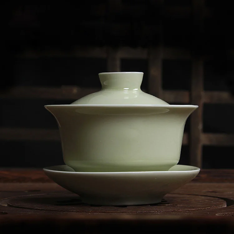 Longquan Celadon Gaiwan чайная чашка фарфоровый чайный сервиз трещины глазурь горшок