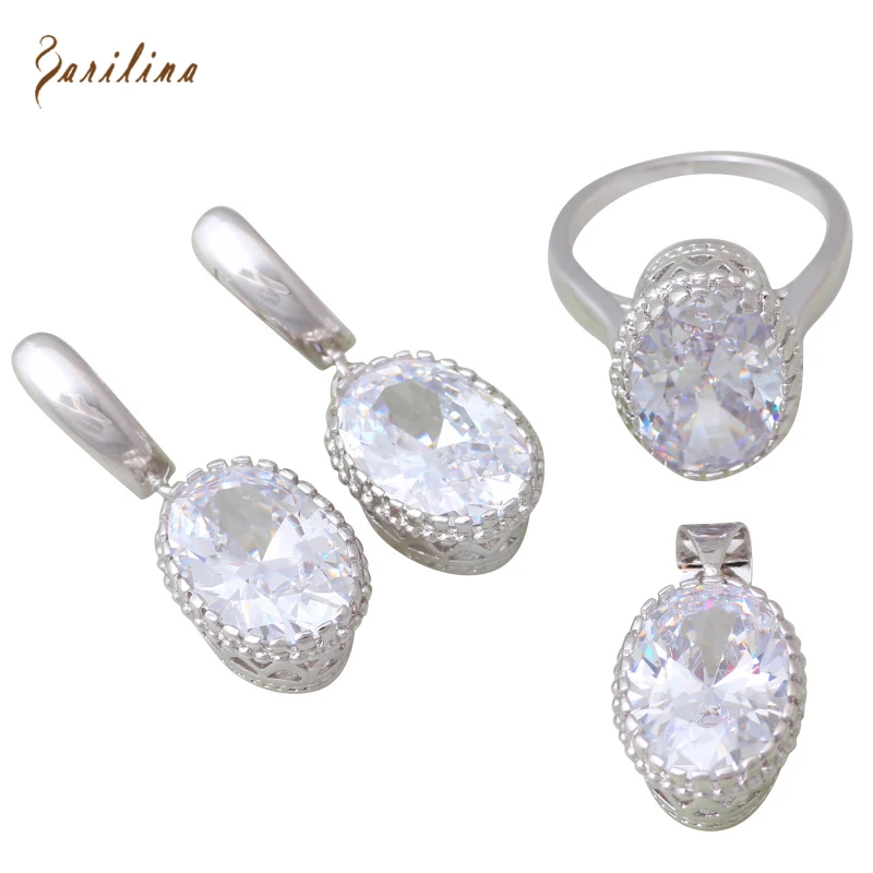 Wedding Accessories CZ Silver Color Overlay Pendants/Ring/Earrings Womens Jewelry Set Size 6 7 8 9 S272
Wedding Accessories CZ Silver Color Overlay Pendants/Ring/Earrings Womens Jewelry Set Size 6 7 8 9 S272