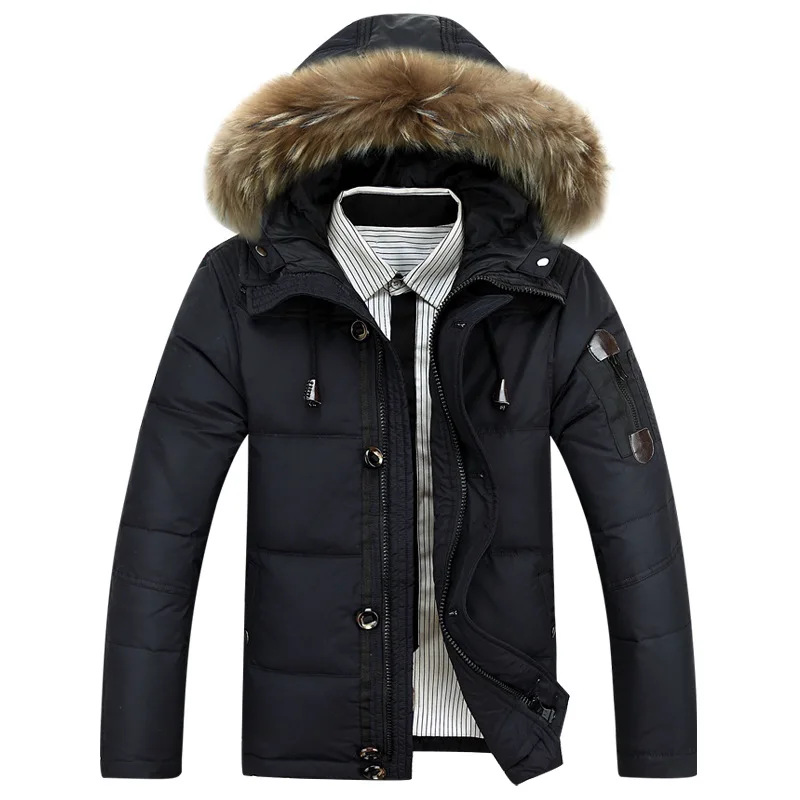 Men Casual Black Parkas Zipper Loose Solid Thick Hooded Winter Jacket Large Fur Collar Coat Button Outwear Streetwear 903-A825
Men Casual Black Parkas Zipper Loose Solid Thick Hooded Winter Jacket Large Fur Collar Coat Button Outwear Streetwear 903-A825
