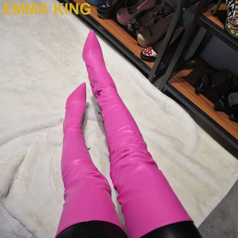 2019 Winter Boots Rosy Leather Women Sexy Pointed Toe Thigh High Boots High Heels Shoes Zipper Design Long Boots Ladies Shoes
2019 Winter Boots Rosy Leather Women Sexy Pointed Toe Thigh High Boots High Heels Shoes Zipper Design Long Boots Ladies Shoes