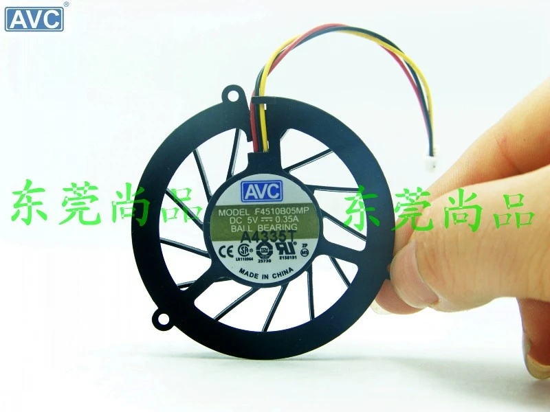 Original For AVC F4510B05MP DC5V 0.35A 3 wire notebook ultra-thin silent cooling fan
Original For AVC F4510B05MP DC5V 0.35A 3 wire notebook ultra-thin silent cooling fan