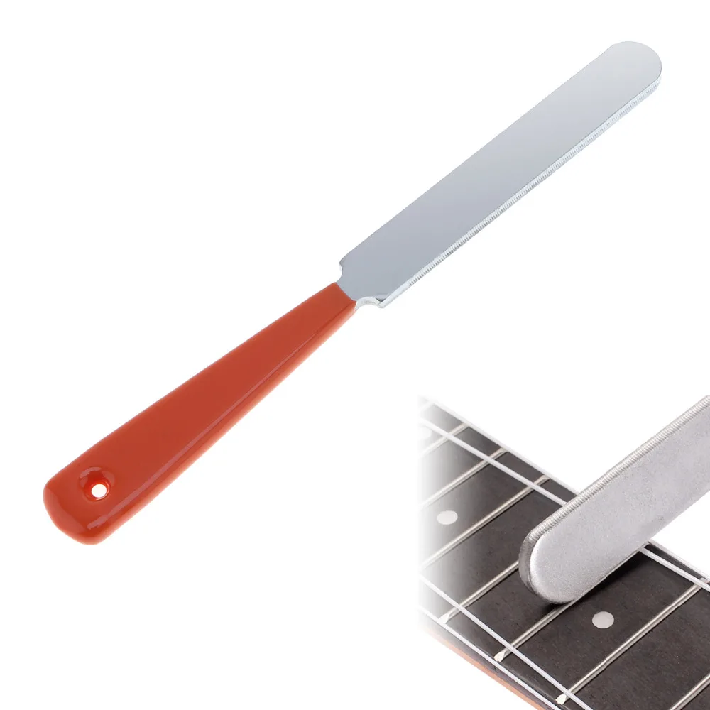 18.5x15cm Guitar Fret Crowning Luthiers Stainless Steel Grinding Tools File Narrow Dual Cutting Edge Durable with Rubber Handle
18.5x15cm Guitar Fret Crowning Luthiers Stainless Steel Grinding Tools File Narrow Dual Cutting Edge Durable with Rubber Handle