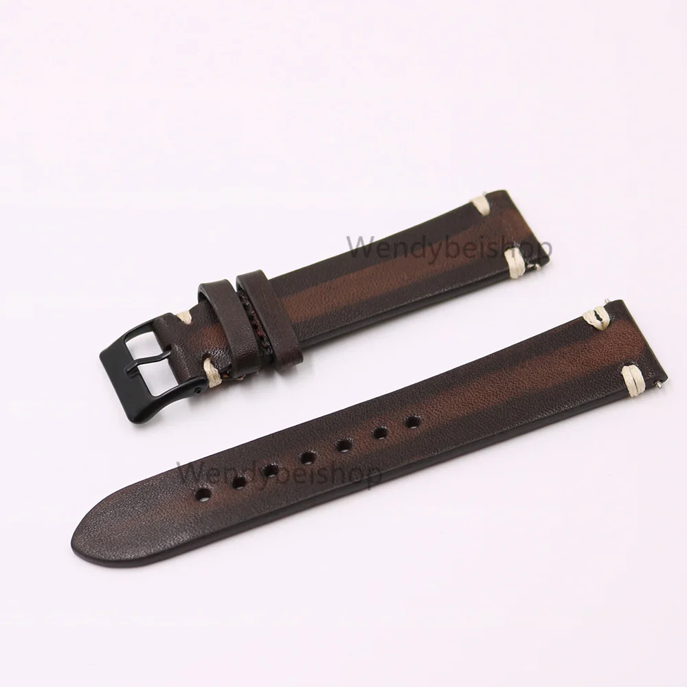 CARLYWET 20mm Wholesale Man Women Handmade 3mm Thickness Leather Two Tone Brown VINTAGE Wrist Watch Band Strap Belt Black Buckle
CARLYWET 20mm Wholesale Man Women Handmade 3mm Thickness Leather Two Tone Brown VINTAGE Wrist Watch Band Strap Belt Black Buckle