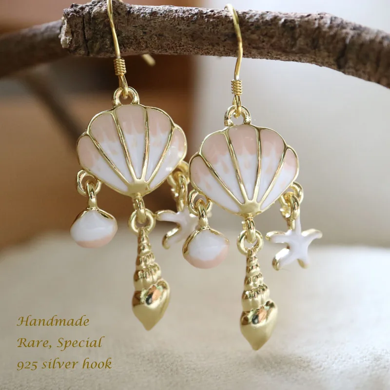 Fashion original design sea shell long earrings for women Golden cute hook earring oil drop bohemian jewelry 
Fashion original design sea shell long earrings for women Golden cute hook earring oil drop bohemian jewelry