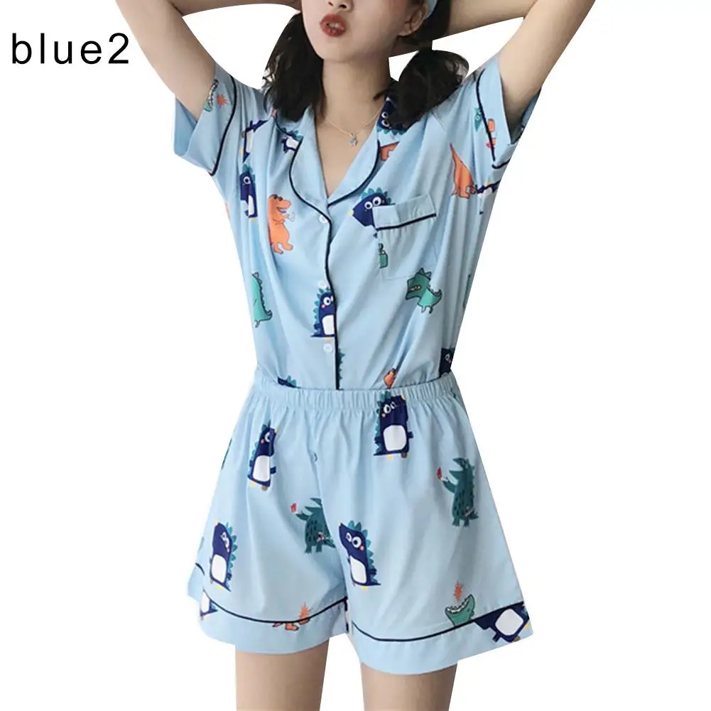 2Pcs/Set Fshion Women Cute Cartoon Pattern Sleepwear sweet Turn Down Collar Short Sleeve Top Hot Pants Pajamas Girly
2Pcs/Set Fshion Women Cute Cartoon Pattern Sleepwear sweet Turn Down Collar Short Sleeve Top Hot Pants Pajamas Girly