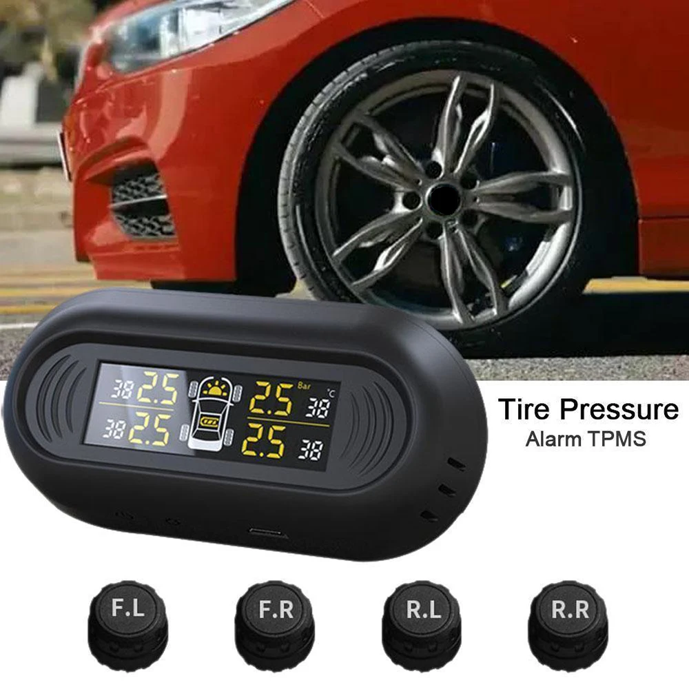 Solar Power Auto Security Alarm Systems Car Smart TPMS Tyre Tire Pressure LCD Monitor System Wireless + 4 Sensors Tyre Pressure
Solar Power Auto Security Alarm Systems Car Smart TPMS Tyre Tire Pressure LCD Monitor System Wireless + 4 Sensors Tyre Pressure