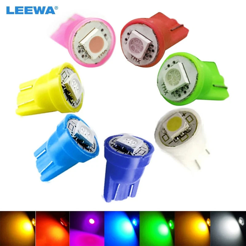 LEEWA 10pcs DC12V Car 168 194 T10 5050 Chip 1SMD LED Wedge Base Car LED Light Bulbs 7-Color #CA1525
LEEWA 10pcs DC12V Car 168 194 T10 5050 Chip 1SMD LED Wedge Base Car LED Light Bulbs 7-Color #CA1525