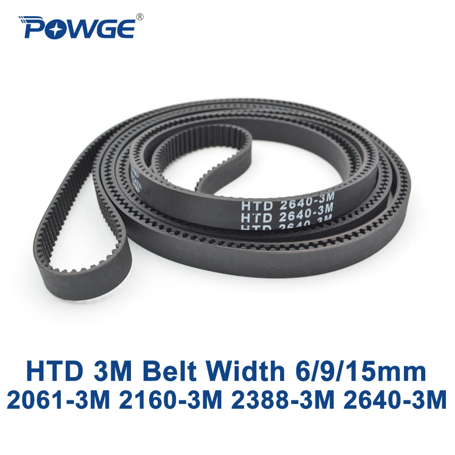 POWGE HTD 3M Timing belt C= 2061 2160 2388 2640 width 6/9/15mm Teeth 687 720 796 880 HTD3M synchronous 2061-3M 2388-3M 2640-3M
POWGE HTD 3M Timing belt C= 2061 2160 2388 2640 width 6/9/15mm Teeth 687 720 796 880 HTD3M synchronous 2061-3M 2388-3M 2640-3M