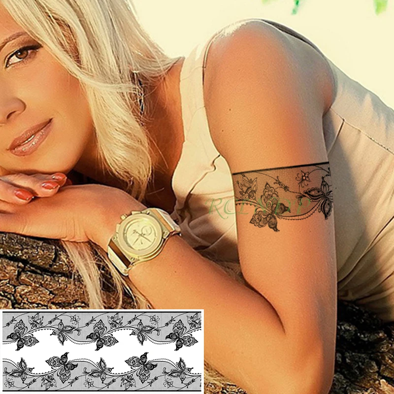 Waterproof Temporary Tattoo Sticker lace flower butterfly Fake Tatto Flash Tatoo Waist Arm Foot Tattoos for Girl Women Men
Waterproof Temporary Tattoo Sticker lace flower butterfly Fake Tatto Flash Tatoo Waist Arm Foot Tattoos for Girl Women Men