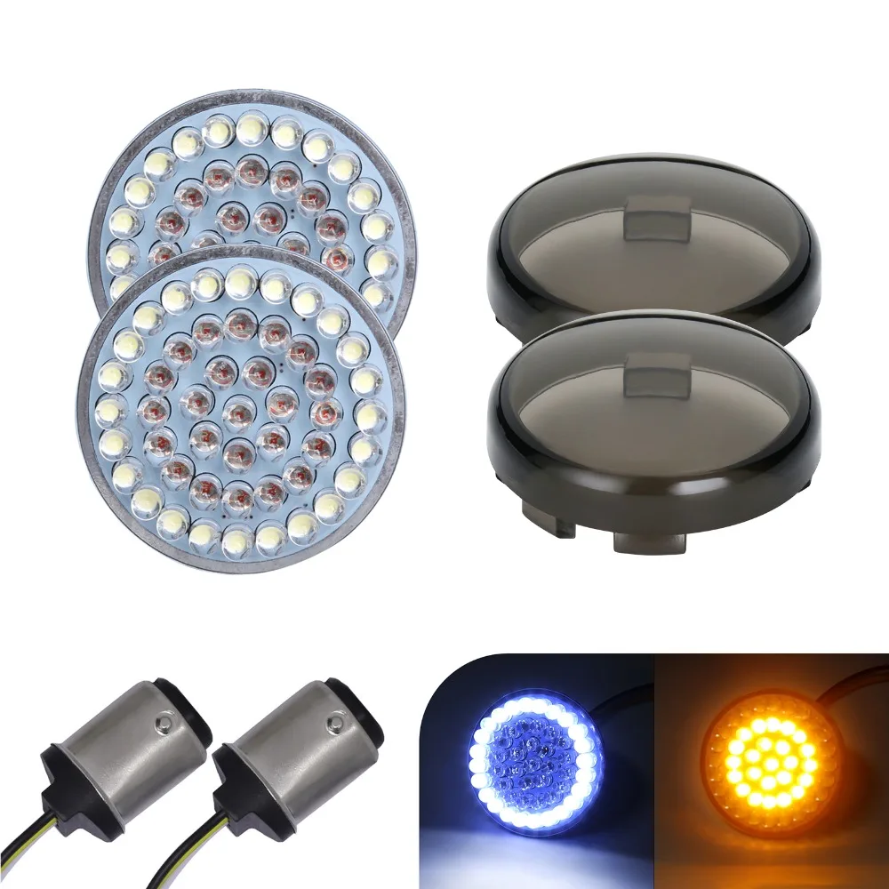 2x Bullet Style 1157 White DRL Amber Turn Signal LED Inserts bulb +black Smoked Lens For Harley Softail 2011-2017 Dyna 2012-2017
2x Bullet Style 1157 White DRL Amber Turn Signal LED Inserts bulb +black Smoked Lens For Harley Softail 2011-2017 Dyna 2012-2017