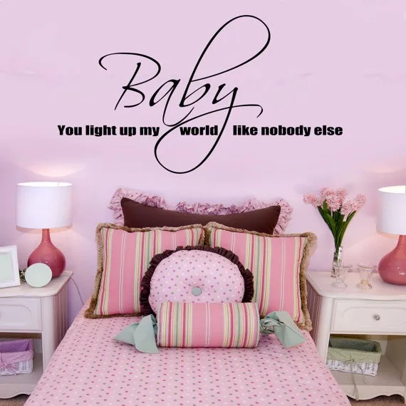 Специальная Персонализированная виниловая настенная наклейка Baby You светильник Up