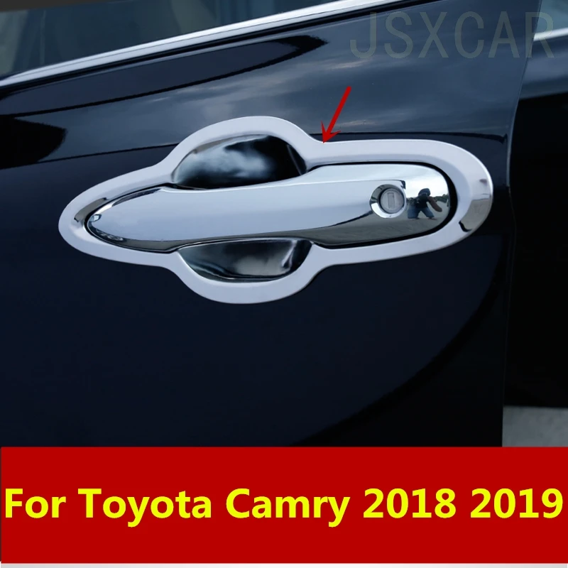 Крышка боковой ручки двери для Toyota Camry 2018 2019 ABS хромированная крышка чаши