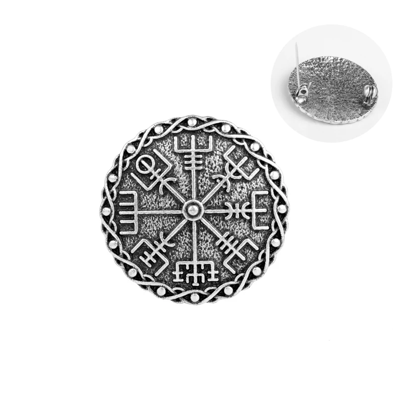 New Fashion Collar Pin Vegvisir Viking Compass Lapel Pins Vintage Butterfly Clasp Pin Silver Jewelry Gift for Women Men
New Fashion Collar Pin Vegvisir Viking Compass Lapel Pins Vintage Butterfly Clasp Pin Silver Jewelry Gift for Women Men