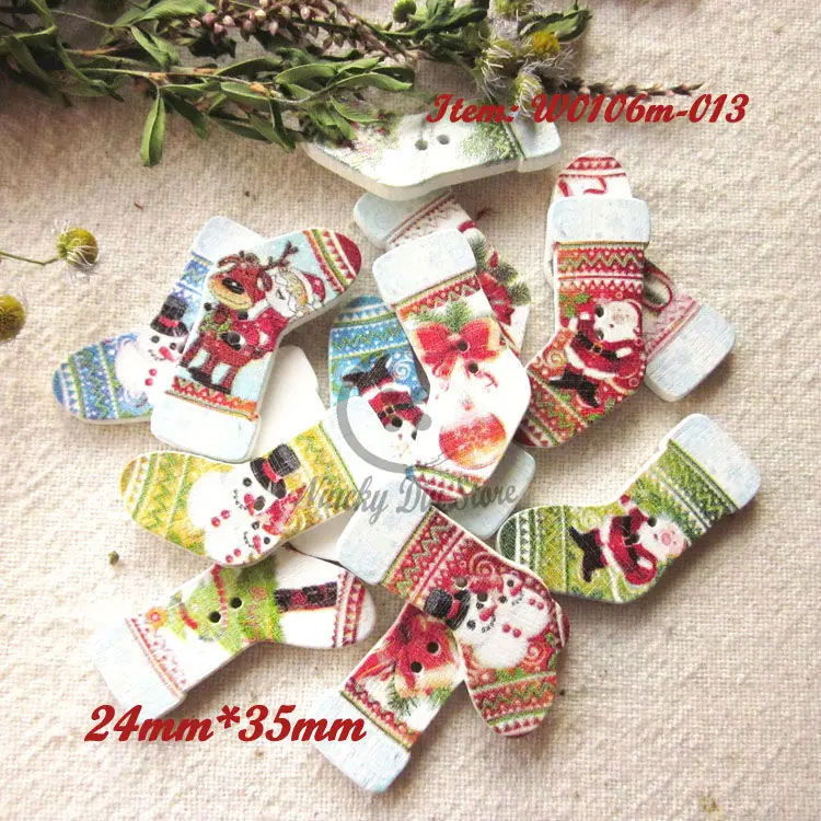 Christmas series 50pcs 24mm*35mm Mixed Christmas Stocking wood button for craft scrapbook New year sewing decorative accessories
Christmas series 50pcs 24mm*35mm Mixed Christmas Stocking wood button for craft scrapbook New year sewing decorative accessories