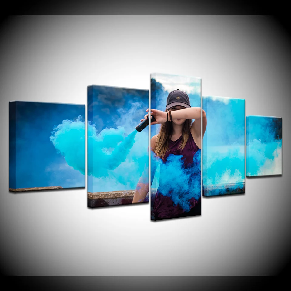 Canvas Painting shy girl Blue smoke 5 Pieces Wall Art Painting Modular Wallpapers Poster Print for living room Home Decor
Canvas Painting shy girl Blue smoke 5 Pieces Wall Art Painting Modular Wallpapers Poster Print for living room Home Decor