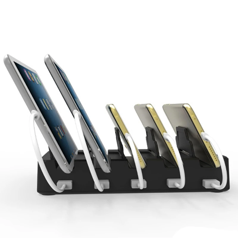 Foldable Pvc 5-Port Usb Charger Bracket Multi-Port Type C Mobile Phone Pc Tablet Smart Desktop Charging Station——Eu Plug | Электроника