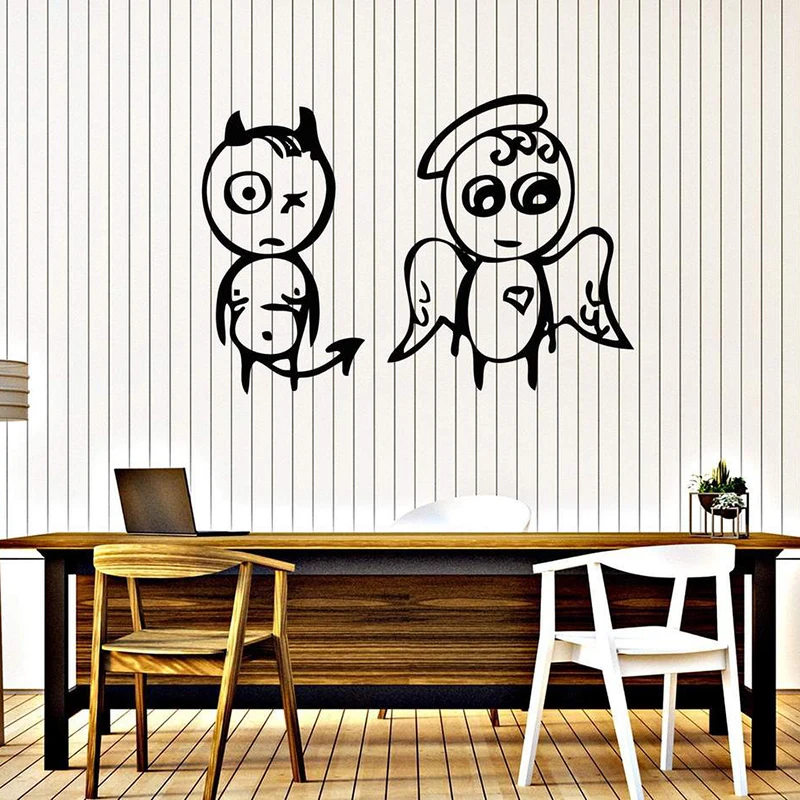 Cartoon Wall Stickers Vinyl Decal Angel And Demon Decor Funny For Living Room Removable Art Mural For Kids BedRoom Mural L980
Cartoon Wall Stickers Vinyl Decal Angel And Demon Decor Funny For Living Room Removable Art Mural For Kids BedRoom Mural L980