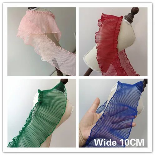 10CM Wide Luxury Tulle Elastic Pleated Chiffon Lace Fabric Applique Collar Ruffle Trim Women Skirts Fringe Decor Sewing Supplies
10CM Wide Luxury Tulle Elastic Pleated Chiffon Lace Fabric Applique Collar Ruffle Trim Women Skirts Fringe Decor Sewing Supplies