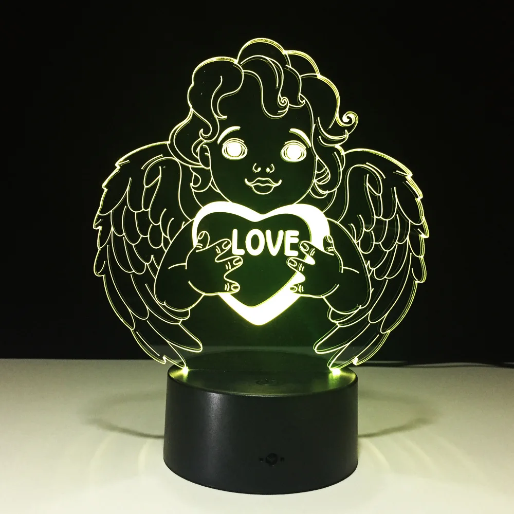Love Angel 7 Colors 3D Touch Switch Light Room Decor Decoration LED Table Lamp Sleeping Lighting Celebrate Father's Day Gift
Love Angel 7 Colors 3D Touch Switch Light Room Decor Decoration LED Table Lamp Sleeping Lighting Celebrate Father's Day Gift