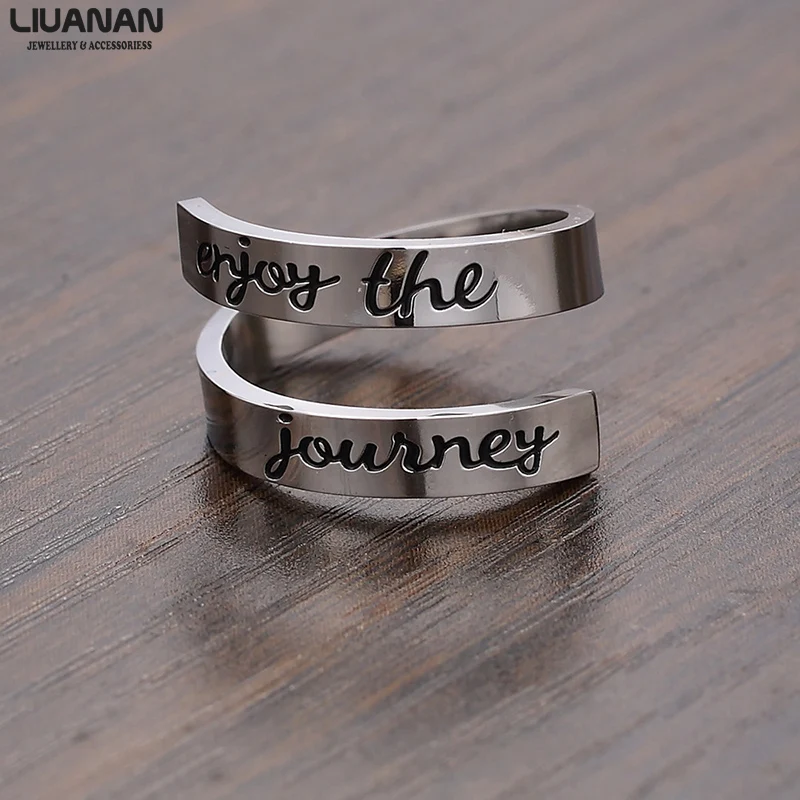 Inspirational Motivational Ring Adjustable Enjoy the Journey Stainless Steel Spiral Wrap Twist Ring Jewelry
Inspirational Motivational Ring Adjustable Enjoy the Journey Stainless Steel Spiral Wrap Twist Ring Jewelry