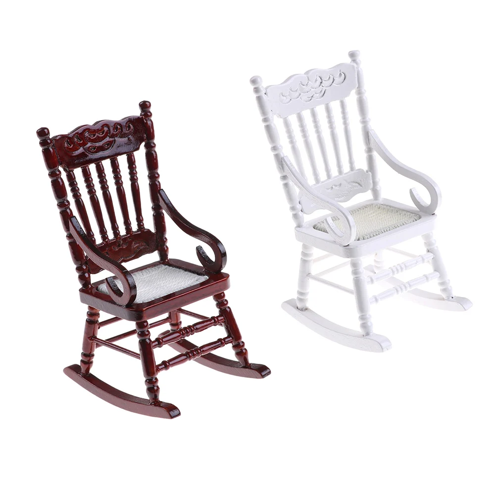 Деревянное кресло-качалка в масштабе 1:12 1 шт. сиденье из пеньковой веревки