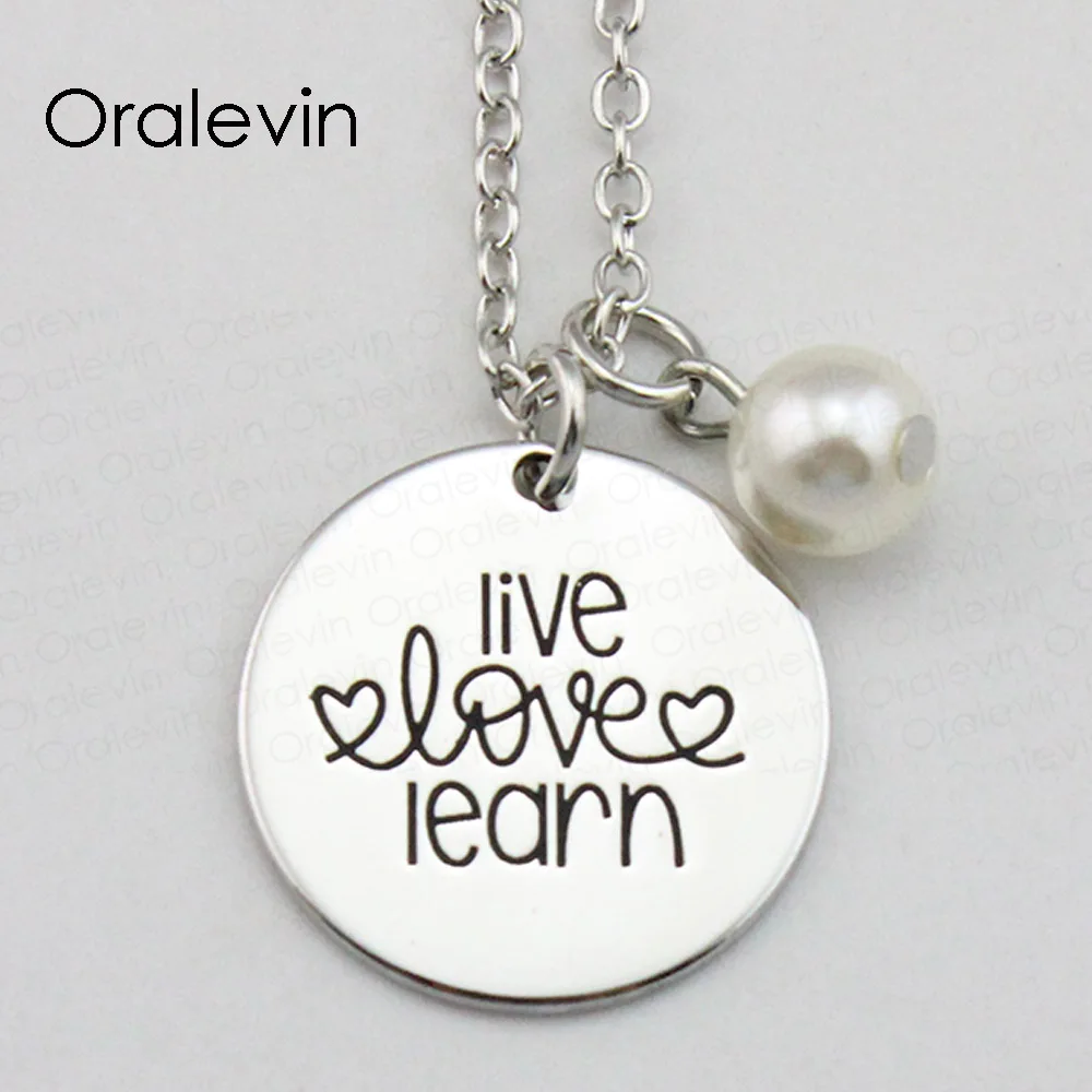 LIVE LOVE LEARN Inspirational Hand Stamped Engraved Custom Pendant Female Necklace Gift Fashion Jewelry,10Pcs/Lot, #LN1985
LIVE LOVE LEARN Inspirational Hand Stamped Engraved Custom Pendant Female Necklace Gift Fashion Jewelry,10Pcs/Lot, #LN1985