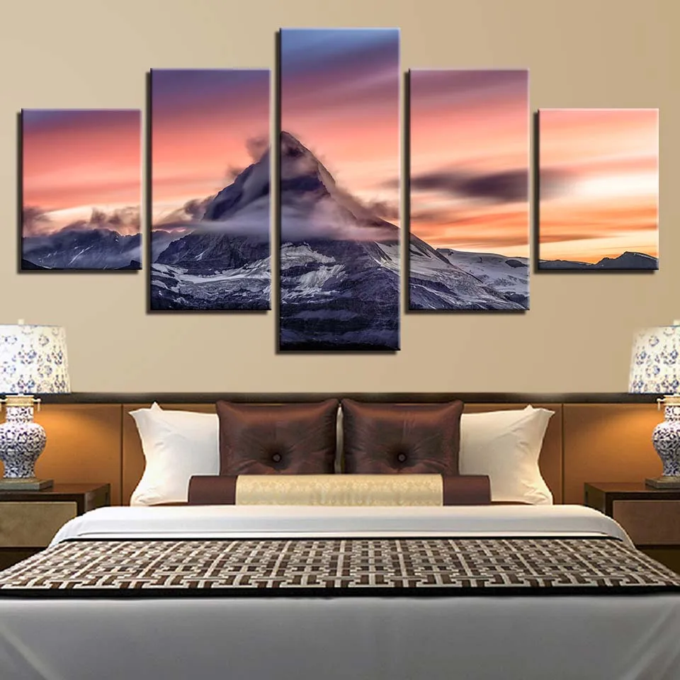 Artwork HD Prints Home Decoration 5 Pieces Mountain Wall Art Sunrise Canvas Painting Modular Pictures Landscape Poster Framework
Artwork HD Prints Home Decoration 5 Pieces Mountain Wall Art Sunrise Canvas Painting Modular Pictures Landscape Poster Framework