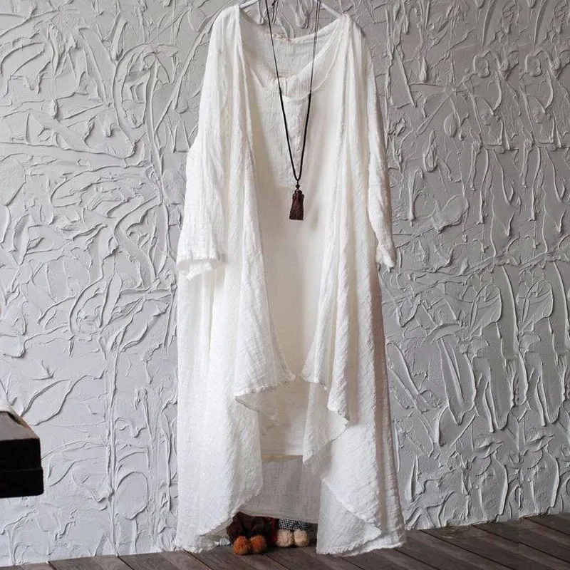 Solid Cotton Linen Long Blouse Shirt Women Tops Spring Autumn Zen Buddhist Outwear Chinese Style Irregular Casual Open Stitch
Solid Cotton Linen Long Blouse Shirt Women Tops Spring Autumn Zen Buddhist Outwear Chinese Style Irregular Casual Open Stitch