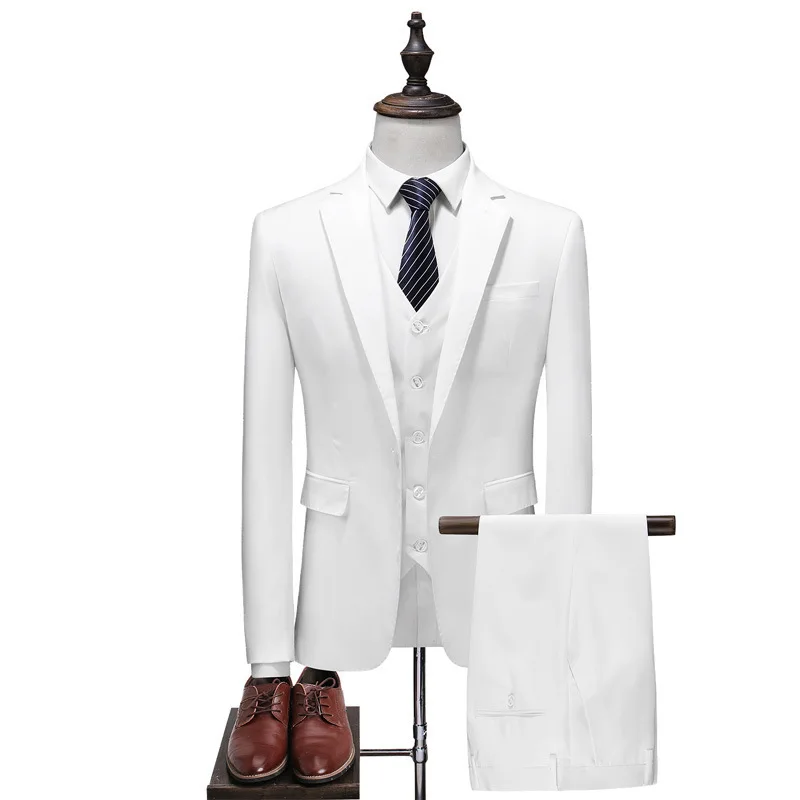 Men's suit men's fashion solid color business formal suit three-piece suit (jacket + pants + vest) wedding groom dress
Men's suit men's fashion solid color business formal suit three-piece suit (jacket + pants + vest) wedding groom dress