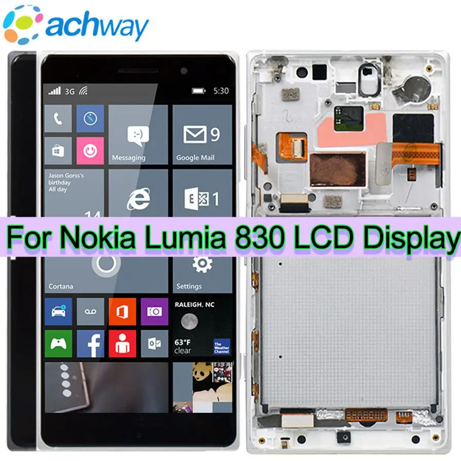 100% Tested 1280x720 Display Touch Screen with frame For Nokia Lumia 830 lcd Digitizer Digitizer Assembly For Nokia Rm-984 LCD
100% Tested 1280x720 Display Touch Screen with frame For Nokia Lumia 830 lcd Digitizer Digitizer Assembly For Nokia Rm-984 LCD
