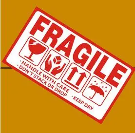 1000pcs FRAGILE stickers goods stacked up gently do not pressure do not drop international express logistics labels 9x5cm
1000pcs FRAGILE stickers goods stacked up gently do not pressure do not drop international express logistics labels 9x5cm