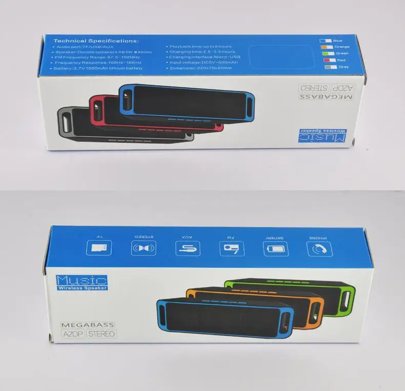 Portable Wireless Bluetooth Audio Speaker Stereo Subwoofer Speakers Dual Loudspeaker FM Radio USB TF card 3.5mm AUX | Электроника