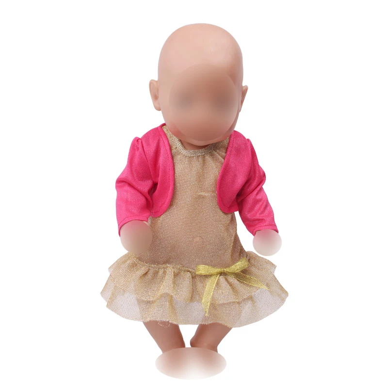Doll clothes gold dress + red coat fit 43 cm baby dolls and 18 inch Girl dolls clothing accessories f641
Doll clothes gold dress + red coat fit 43 cm baby dolls and 18 inch Girl dolls clothing accessories f641