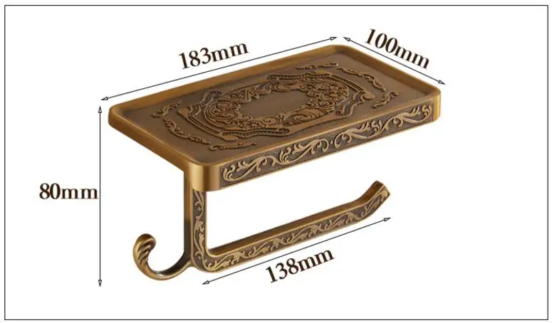 Bathroom Shelves Antique/Chrome/White Carving Toilet Roll Paper Rack with Phone Shelf Wall Mounted Bathroom Paper Holder Hook
Bathroom Shelves Antique/Chrome/White Carving Toilet Roll Paper Rack with Phone Shelf Wall Mounted Bathroom Paper Holder Hook
