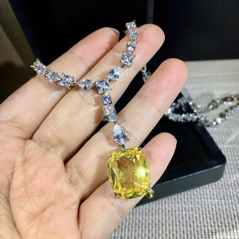 Luxury Yellow Square Zircon Stone Collar Necklace Women Wedding All Match Elegant Large Stone Charm Necklace Jewelry
Luxury Yellow Square Zircon Stone Collar Necklace Women Wedding All Match Elegant Large Stone Charm Necklace Jewelry