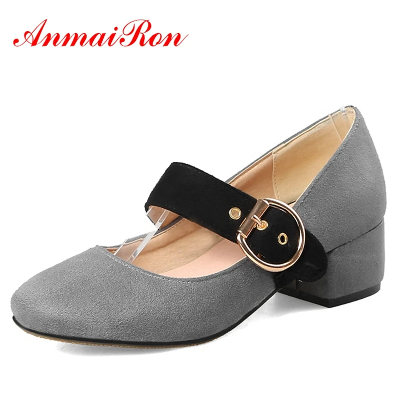 ANMAIRON Women middle heels Ladies pumps Spring Summer Mary Janes Metal Buckle strap Square toe Thick heels Flock shoes CR195
ANMAIRON Women middle heels Ladies pumps Spring Summer Mary Janes Metal Buckle strap Square toe Thick heels Flock shoes CR195