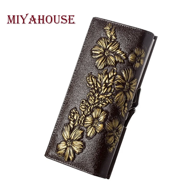 Кошелек Miyahouse женский из натуральной кожи, длинный бумажник с тиснением и цветочным принтом, роскошный клатч на защелке, кредитница
Кошелек Miyahouse женский из натуральной кожи, длинный бумажник с тиснением и цветочным принтом, роскошный клатч на защелке, кредитница
