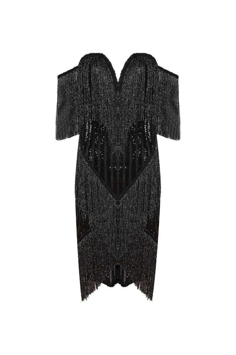 2018 Cold Shoulder Glitter Sexy Sequins Shine Party Tassel Off The Shoulder Plunge V Neck Midi Bodycon Women Dress With Fringe
2018 Cold Shoulder Glitter Sexy Sequins Shine Party Tassel Off The Shoulder Plunge V Neck Midi Bodycon Women Dress With Fringe