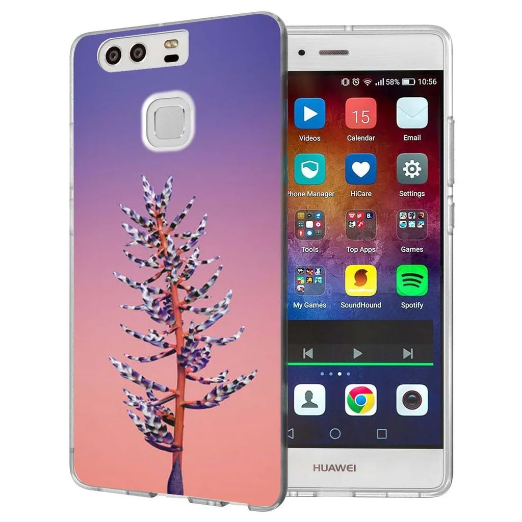 Чехол для Huawei P9 Lite(2016)/P8 Lite(2016) художественный Рисунок со стразами Прозрачный