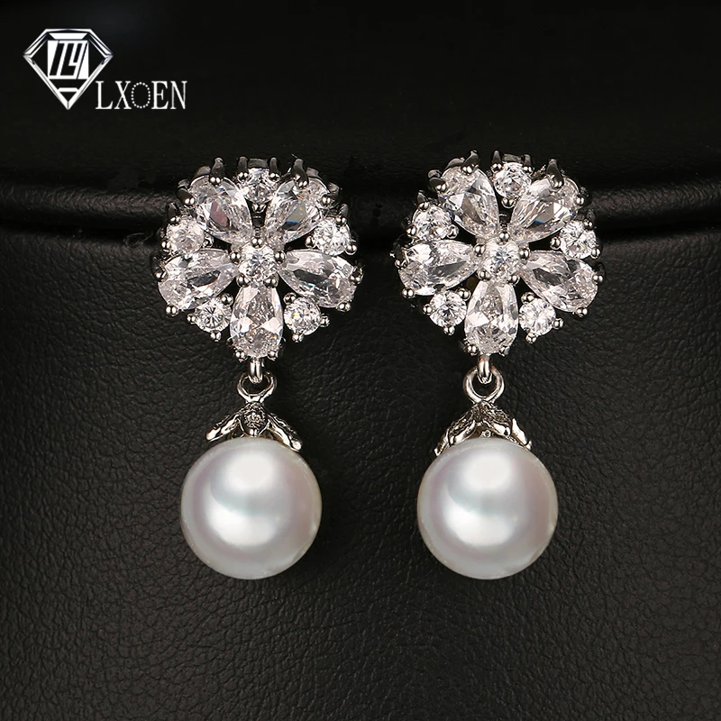 LXOEN Fashion Pearl Earring 2019 New Crystal CZ Crystal Ear Earrings Jewelry for Women Mom Gift Drop Earrings
LXOEN Fashion Pearl Earring 2019 New Crystal CZ Crystal Ear Earrings Jewelry for Women Mom Gift Drop Earrings