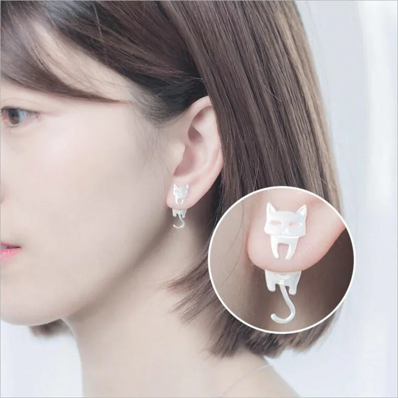 Prevent Allergy 925 Sterling Silver Asymmetric Cat Fish Stud Earrings For Women Gift Hypoallergenic Sterling-silver-jewelryES086
Prevent Allergy 925 Sterling Silver Asymmetric Cat Fish Stud Earrings For Women Gift Hypoallergenic Sterling-silver-jewelryES086