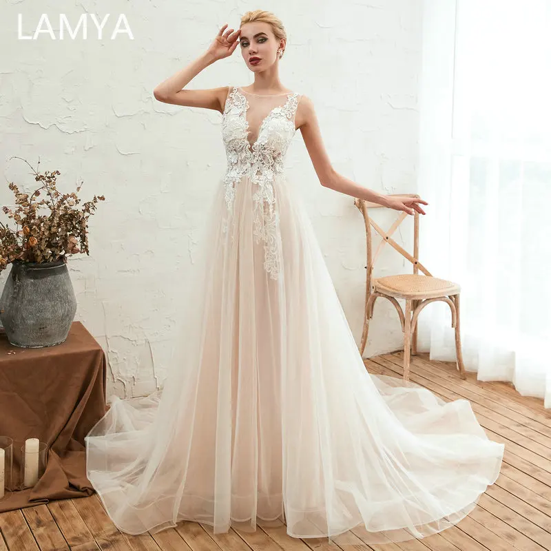 LAMYA Elegant A Line Wedding Dress Off The Shoulder Vestidos de novia Vintage Lace V Neck Bridal Gown Backless Wedding Dresses
LAMYA Elegant A Line Wedding Dress Off The Shoulder Vestidos de novia Vintage Lace V Neck Bridal Gown Backless Wedding Dresses
